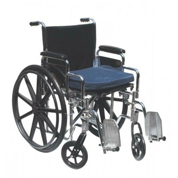 Fabrication Enterprises 16 x 18 x 2 in. Gel Wheelchair Cushion with Removable Cover, Navy Color 50-1360